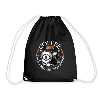 Coffee and Bobtail - Drawstring Bag - black - Front