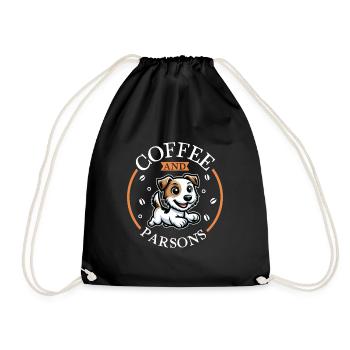 Coffee and Parson Russell Terrier - Drawstring Bag - black - Front