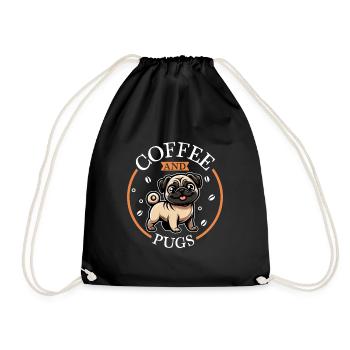 Café et carlin - Sac de sport léger - noir - Devant