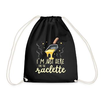 Funny I'm Just Here For The Raclette Swiss Cheese - Drawstring Bag - black - Front