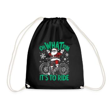 SANTA CLAUS HARDTAIL MOUNTAIN BIKE CHRISTMAS - Drawstring Bag - black - Front