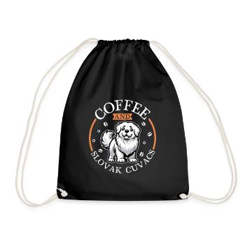 Coffee and Slovensky cuvac - Drawstring Bag - black - Front