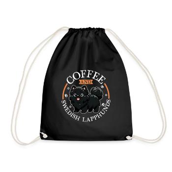 Coffee and Swedish Lapphund - Drawstring Bag - black - Front