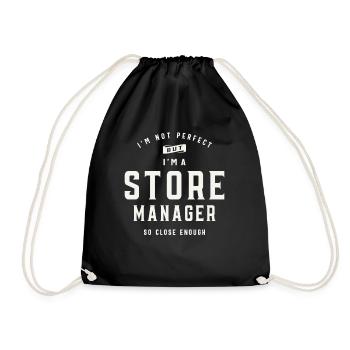 I'm Not Perfect, But I'm a Store Manager - Drawstring Bag - black - Front