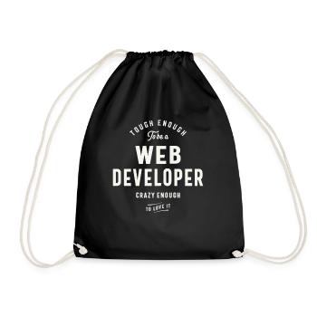 Tough Enough to Be a Web Developer - Drawstring Bag - black - Front