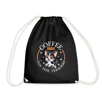 Kaffee und American Toy Terrier - Turnbeutel - Schwarz - Vorne