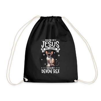 Jésus et mon Devon Rex - Sac de sport léger - noir - Devant