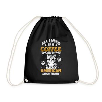 Le café et mon American Shorthair - Sac de sport léger - noir - Devant