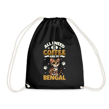 Le café et mon Bengale - Sac de sport léger - noir - Devant
