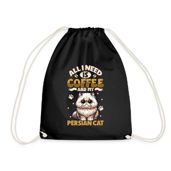 Le café et mon chat persan - Sac de sport léger - noir - Devant