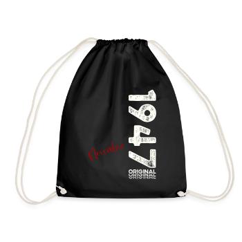 77th Birthday Original November 1947 Volume 47 - Drawstring Bag - black - Front