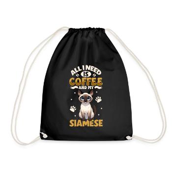 Le café et mon chat siamois - Sac de sport léger - noir - Devant