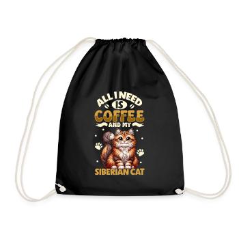 Le café et mon chat sibérien - Sac de sport léger - noir - Devant