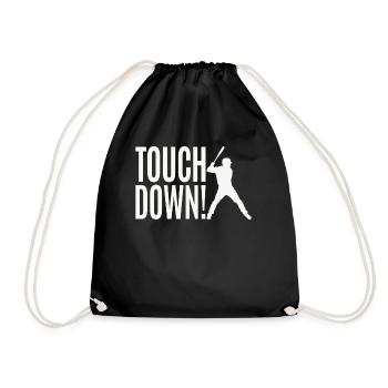 Touchdown Baseball Sports Funny - Drawstring Bag - black - Front