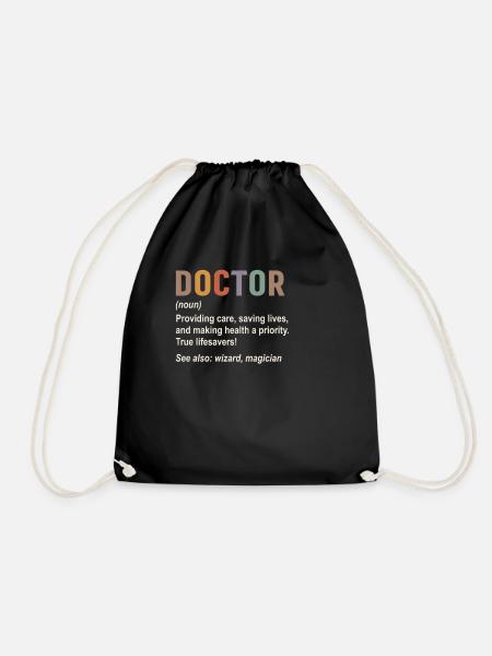 Doctor - Drawstring Bag - black