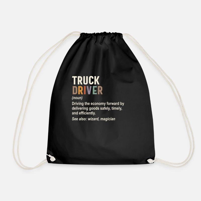 Truck Driver - Drawstring Bag - black