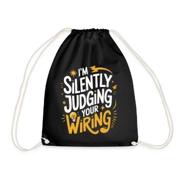 Electrician Electronics Technician Craftsman Profession Saying - Drawstring Bag - black - Front