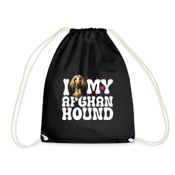 J’adore mon lévrier afghan - Sac de sport léger - noir - Devant