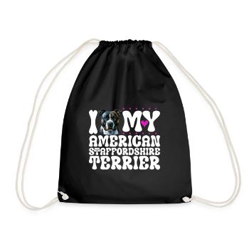 I love my American Staffordshire Terrier - Drawstring Bag - black - Front