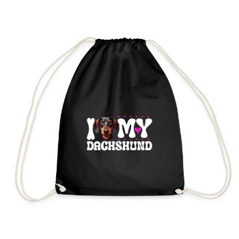 J'aime mon teckel - Sac de sport léger - noir - Devant