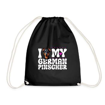 I love my German Pinscher - Drawstring Bag - black - Front