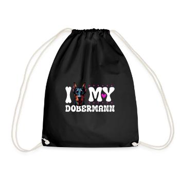J'adore mon Doberman - Sac de sport léger - noir - Devant