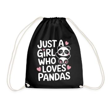 Panda Bear Panda Animal Pandas - Drawstring Bag - black - Front