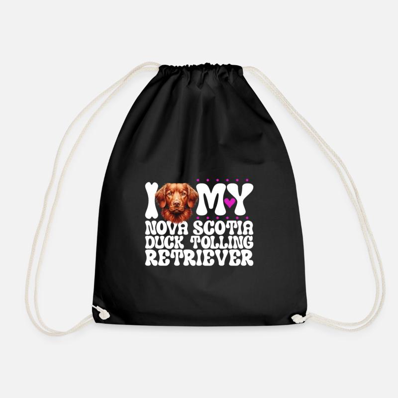 Ich liebe Nova Scotia Duck Tolling Retriever - Turnbeutel - Schwarz