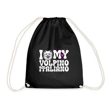 Ich liebe meinen Volpino Italiano - Turnbeutel - Schwarz - Vorne