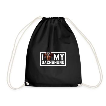 J’adore mon teckel - Sac de sport léger - noir - Devant