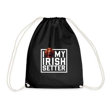 I love my Irish Red Setter - Drawstring Bag - black - Front