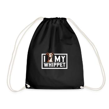 Ich liebe meinen Whippet - Turnbeutel - Schwarz - Vorne
