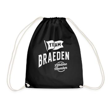 Team Braeden Lifetime Member - Drawstring Bag - black - Front