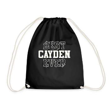Best Cayden Ever Personalized Name Cayden - Drawstring Bag - black - Front