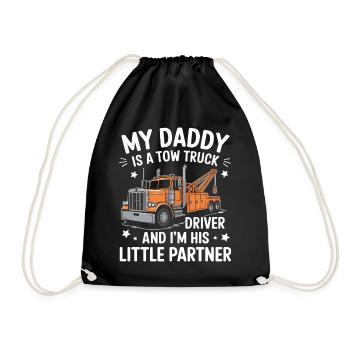 Tow Truck Truck Tow Truck - Drawstring Bag - black - Front