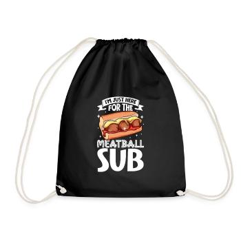 Nur hier für das Meatball Sub - Turnbeutel - Schwarz - Vorne