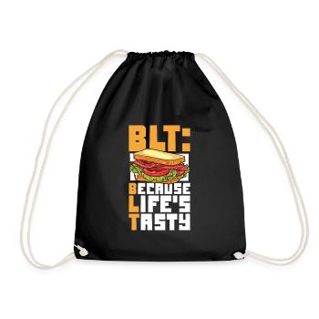 La vie est délicieuse - Sandwich BLT - Sac de sport léger - noir - Devant