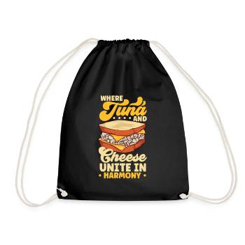 Fromage et thon - Sandwich au thon fondant - Sac de sport léger - noir - Devant