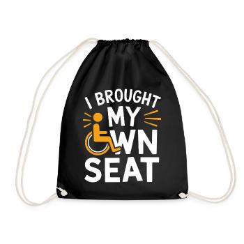 Wheelchair Wheelchair Disabled Humor - Drawstring Bag - black - Front