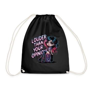 Plus fort que votre opinion – Déclaration punk et gothique - Sac de sport léger - noir - Devant