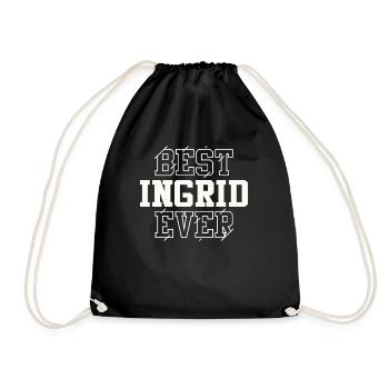 Beste Ingrid aller Zeiten Personalisierter Name Ingrid - Turnbeutel - Schwarz - Vorne