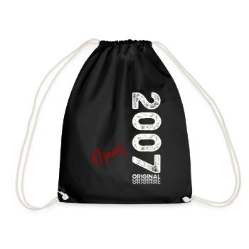 18. Geburtstag Geschenk Mann Vintage März 2007 - Turnbeutel - Schwarz - Vorne