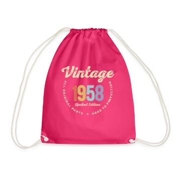 Rétro Vintage 1958 - 67 Anniversaire - Sac de sport léger - fuchsia - Devant