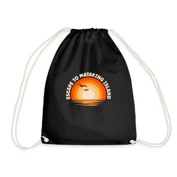 I'm fleeing to Mataking Island - Drawstring Bag - black - Front