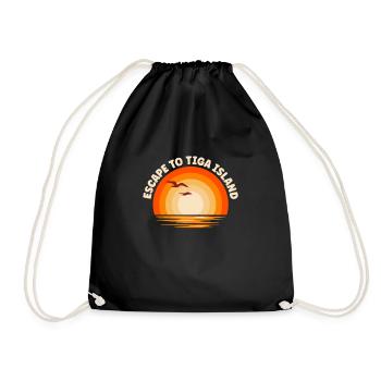 I'm fleeing to Tiga Island - Drawstring Bag - black - Front