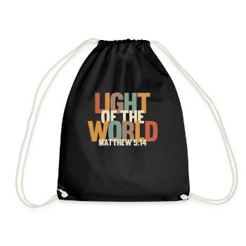 Light of the World - Matthew 5:14 - Drawstring Bag - black - Front