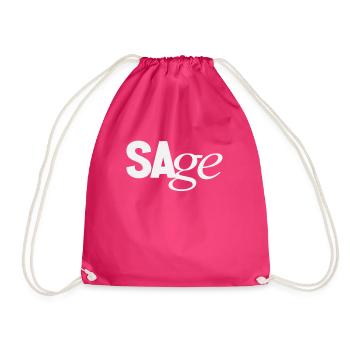 Sage Personal Name - Drawstring Bag - fuchsia - Front