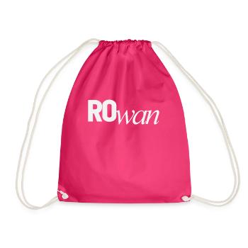 Rowan Personal Name - Drawstring Bag - fuchsia - Front