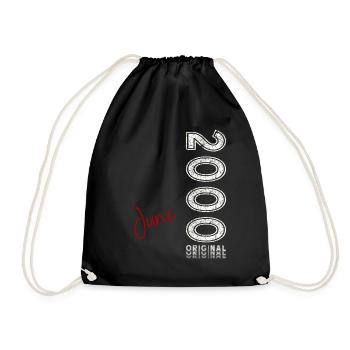 25ème anniversaire cadeau mari Original juin 2000 - Sac de sport léger - noir - Devant