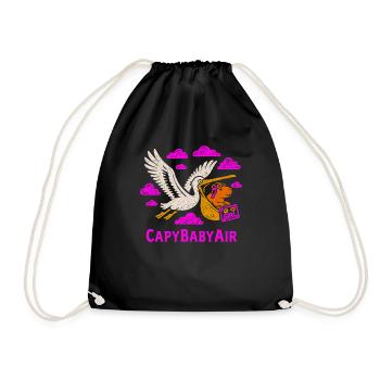 CapyBabyAir Shirt – T-shirt de grossesse mignon pour les mamans - Sac de sport léger - noir - Devant